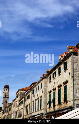 Main street Stradun (Placa) in the old town of Dubrovnik, UNESCO World Heritage Site, Croatia, Europe Stock Photo