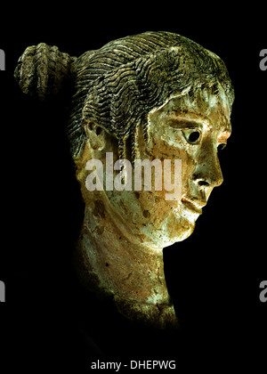 Funerary mask of Egyptian woman 2 century AD Egypt Stock Photo