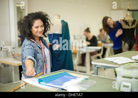 Fashion design students in class Stock Photo