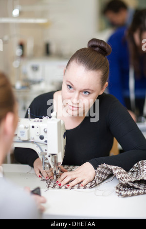 Fashion design students in class Stock Photo