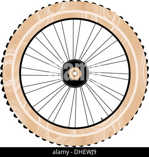 antique wood bike wheels Stock Photo