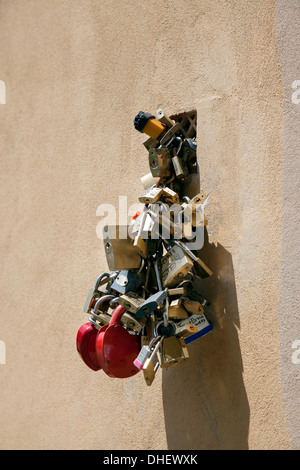 Love locks, Florence, Tuscany, Italy Stock Photo