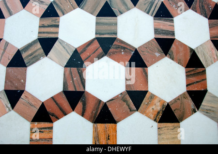 decorative marble floor background in asian temple,India Stock Photo