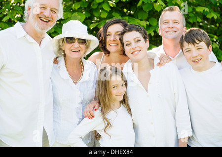 Portrait of three generation family Stock Photo