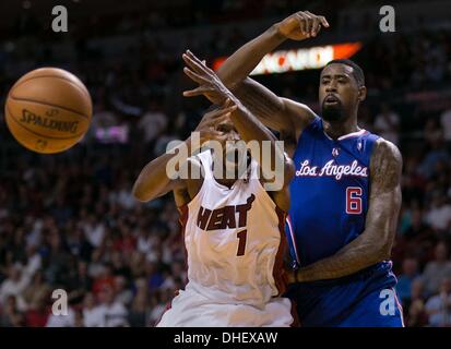 Los Angeles Clippers center DeAndre Jordan (6) hugs Blake Griffin (32) in  the second half of their NBA basketball game against the Los Angeles Lakers  in Los Angeles on December 21, 2011.