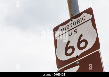 Famous streetsight of Route 66 with copyspace Stock Photo