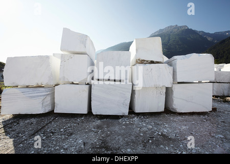 Blocks of marble from quarry Stock Photo