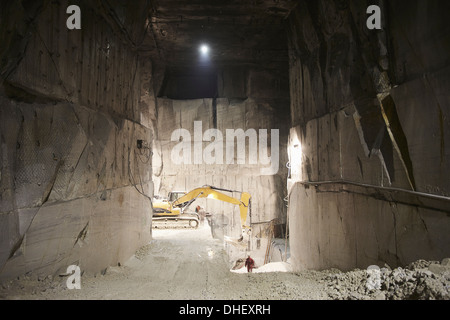 Inside a marble quarry Stock Photo