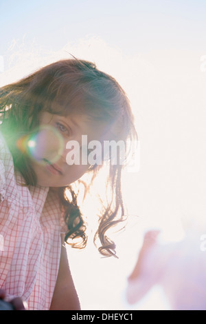 Portrait of young girl, Utvalnas, Gavle, Sweden Stock Photo