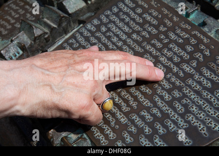 Male Finger Reading Braille, Model of Hameln, Lower Saxony, Germany
