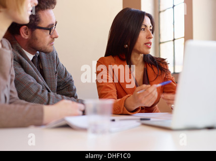 Office colleagues in meeting Stock Photo