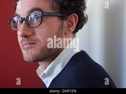 Portrait of businessman wearing glasses Stock Photo