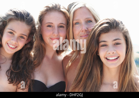 Portrait of mother with three daughters Stock Photo