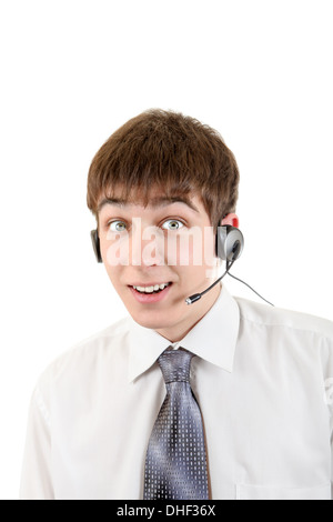 Young Man with Headset Stock Photo