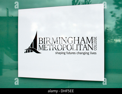 Birmingham Metropolitan College sign, Millennium Point, Birmingham, UK Stock Photo