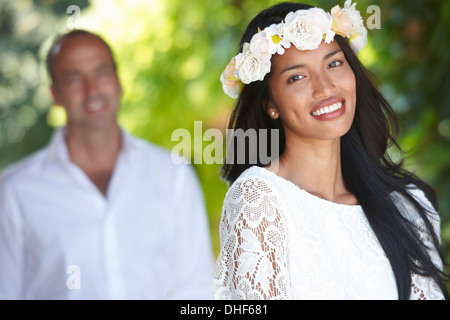 Bride posing for camera Stock Photo