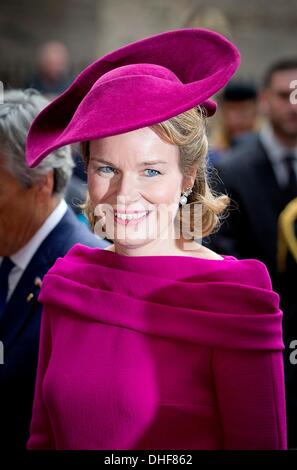 The Hague, The Netherlands. 8th Nov, 2013. Queen Mathilde of Belgium visits Prime Minister Mark Rutte of The Netherlands at Palace Noordeinde in The Hague, The Netherlands, 8 November 2013. Photo: Patrick van Katwijk / NETHERLANDS AND FRANCE OUT/dpa/Alamy Live News Stock Photo