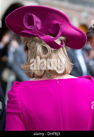 The Hague, The Netherlands. 8th Nov, 2013. Queen Mathilde of Belgium visits Prime Minister Mark Rutte of The Netherlands at Palace Noordeinde in The Hague, The Netherlands, 8 November 2013. Photo: Patrick van Katwijk / NETHERLANDS AND FRANCE OUT/dpa/Alamy Live News Stock Photo
