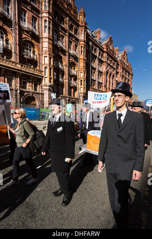 Demonstration organised by the TUC against the coalition Governments programme of privatising parts of The NHS Stock Photo