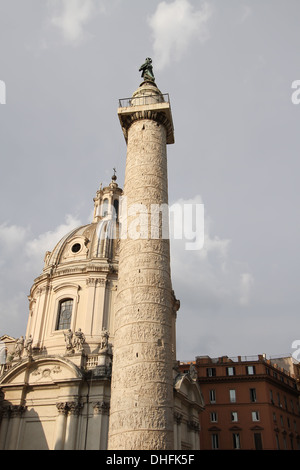 Trajan's Column (Colonna Traiana) in Rome, Italy Stock Photo