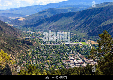Ariel view of Glenburn Springs town in north Colorado, USA. Stock Photo