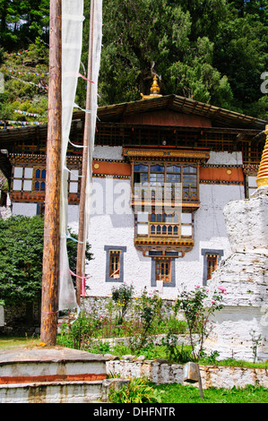 Kurjey Lhakhang,Buddhist Holy Bhutanese Temple Complex,made up of three buildings,after Guru Rinpoche,Jakar,Bumthang,Bhutan Stock Photo