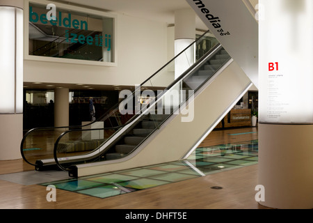 The entrance foyer inside Amsterdam's Public Library, The Netherlands. Stock Photo