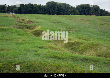 Remains of a trench in the Newfoundland Memorial Stock Photo