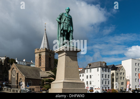 Prince Albert statue, St Peter Port, Guernsey, Channel Islands, UK Stock Photo