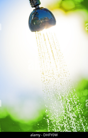 Water flowing from shower in the bathroom Stock Photo - Alamy