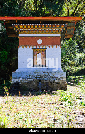 Dang Chhu River Valley,Countryside,Hill side Farms, Rice Paddies,Fields,Virgin Forests,Rivers,Farm Houses,on Thimphu Road,Bhutan Stock Photo