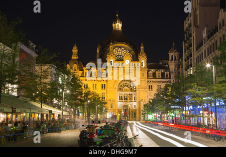 ANTWERP - SEPTEMBER 5: Indoor of Central Station. Building was constructed between 1895 and 1905 Stock Photo