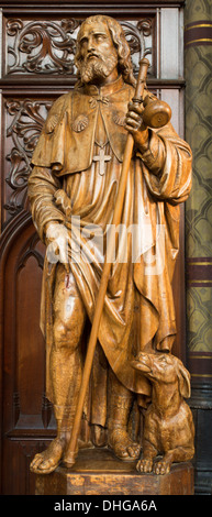 ANTWERP, BELGIUM - SEPTEMBER 5: Carved statue of apostle Jacob from Joriskerk or st. George church Stock Photo