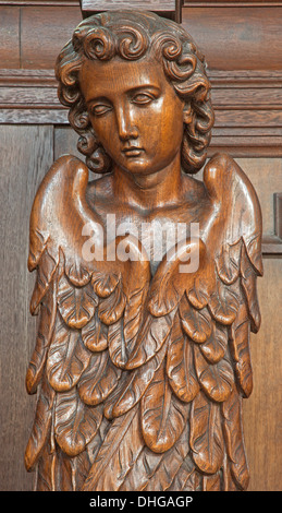 ANTWERP, BELGIUM - SEPTEMBER 6: Carved cherub in Saint Willibrordus church on September 6, 2013 in Antwerp, Belgium Stock Photo