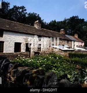 Rhyd-y-Car Terrace Houses, St Fagans National Museum of History, Cardiff, Wales, UK Stock Photo
