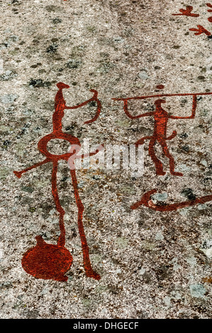 The Rock Carvings in Tanum, near Tanumshede, Bohuslän, Sweden Stock Photo