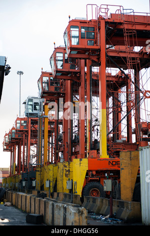 Straddle Port Container Port Straddle Carrier Lifting Crane New Big Stock Photo - Alamy