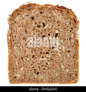 Slice whole wheat bread isolated on white background Stock Photo - Alamy
