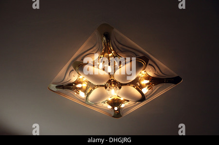 Villa Esche ceiling light in house and all contents designed by Belgian architect Henry van de Velde in Chemnitz Germany Stock Photo