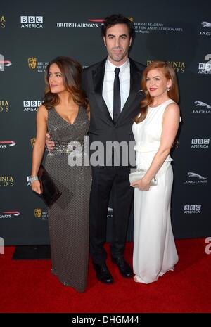 Salma Hayak, Sacha Baron Cohen and Isla Fisher arrive at the BAFTA LA