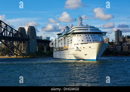 Royal Caribbean Cruise Liner, Radiance of the Seas, departs Sydney. Stock Photo