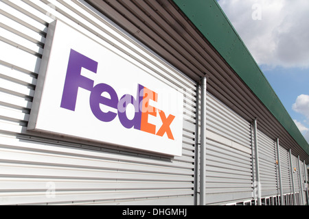 FedEx signage on distribution unit Stock Photo