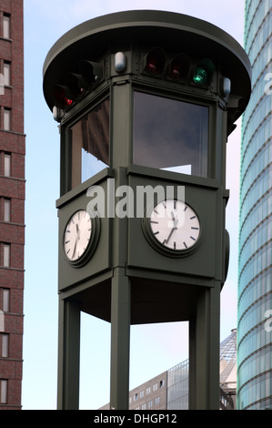 First traffic light in Europe erected in Potsdamer Platz Berlin in 1922 Stock Photo