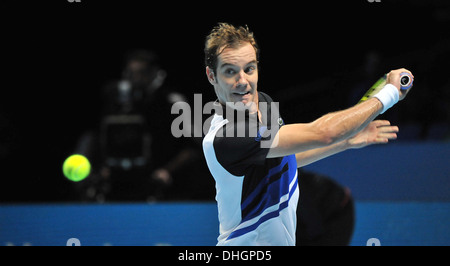France's Richard Gasquet in action on day 6 of the Barclays ATP World Finals. Stock Photo