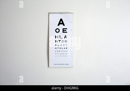 Optcians Chart Eye test chart in a Doctor's surgery, UK Stock Photo - Alamy