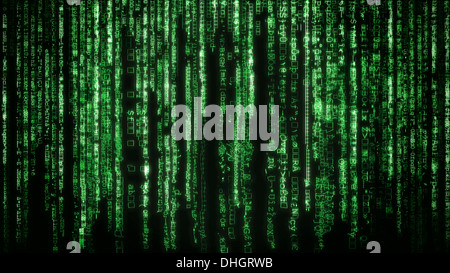Matrix background with the green symbols Stock Photo