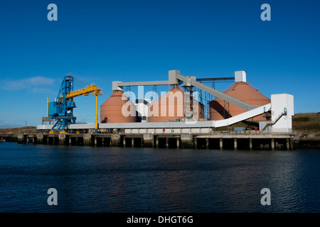 Blyth harbour silos Stock Photo