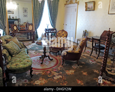 Bedroom, Dunham Massey, in the evening. NT near Altrincham, Cheshire, England, UK Stock Photo