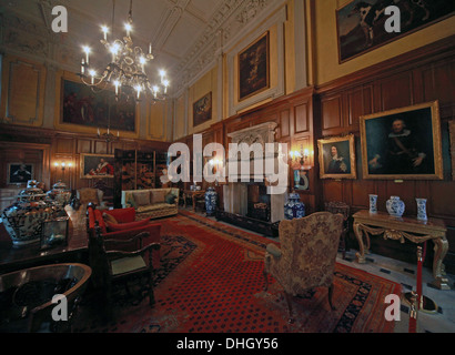 The Great Hall, Dunham Massey, in the evening. NT near Altrincham, Cheshire, England, UK Stock Photo