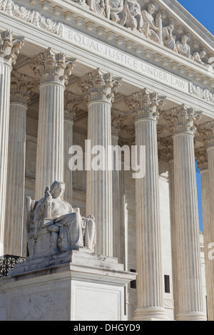 Contemplation of Justice statue at US Supreme Court building - Washington, DC USA Stock Photo
